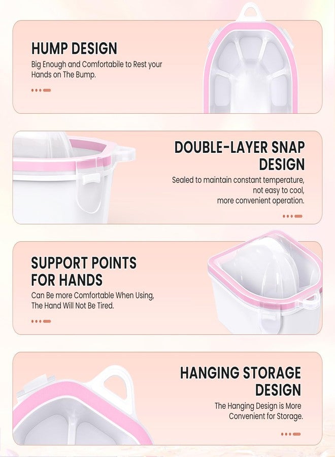 Yokilly Hand Toe Nail Soaking Bowl: 12PCS Large Size Hand & Foot Nail Soak Off Bowl for Nail Lovers - Acetone Proof Toe Soaking Tray with Manciure Pedicure Tools for Dip Powder Gel Polish Remover(Pink, Clear) - Image 4
